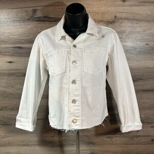 L'Agence Cropped Denim Jacket Women's Size S/P USA Pristine Condition White
